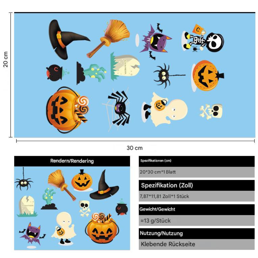 Grauenvolle Halloween Fensteraufkleber - Lemsa