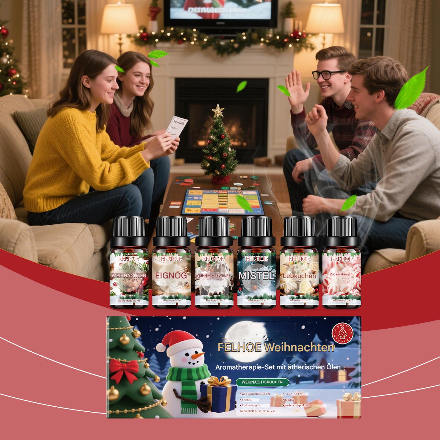 Weihnachtsduftöle - Komplettes Set mit allen 6 Duftrichtungen für festliche Atmosphäre