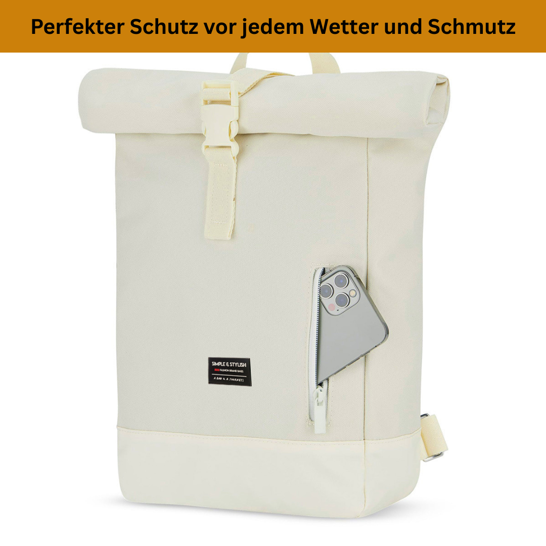 Moderner rosa Rolltop Rucksack von Lemsa-shop.com - wasserdicht und geräumig