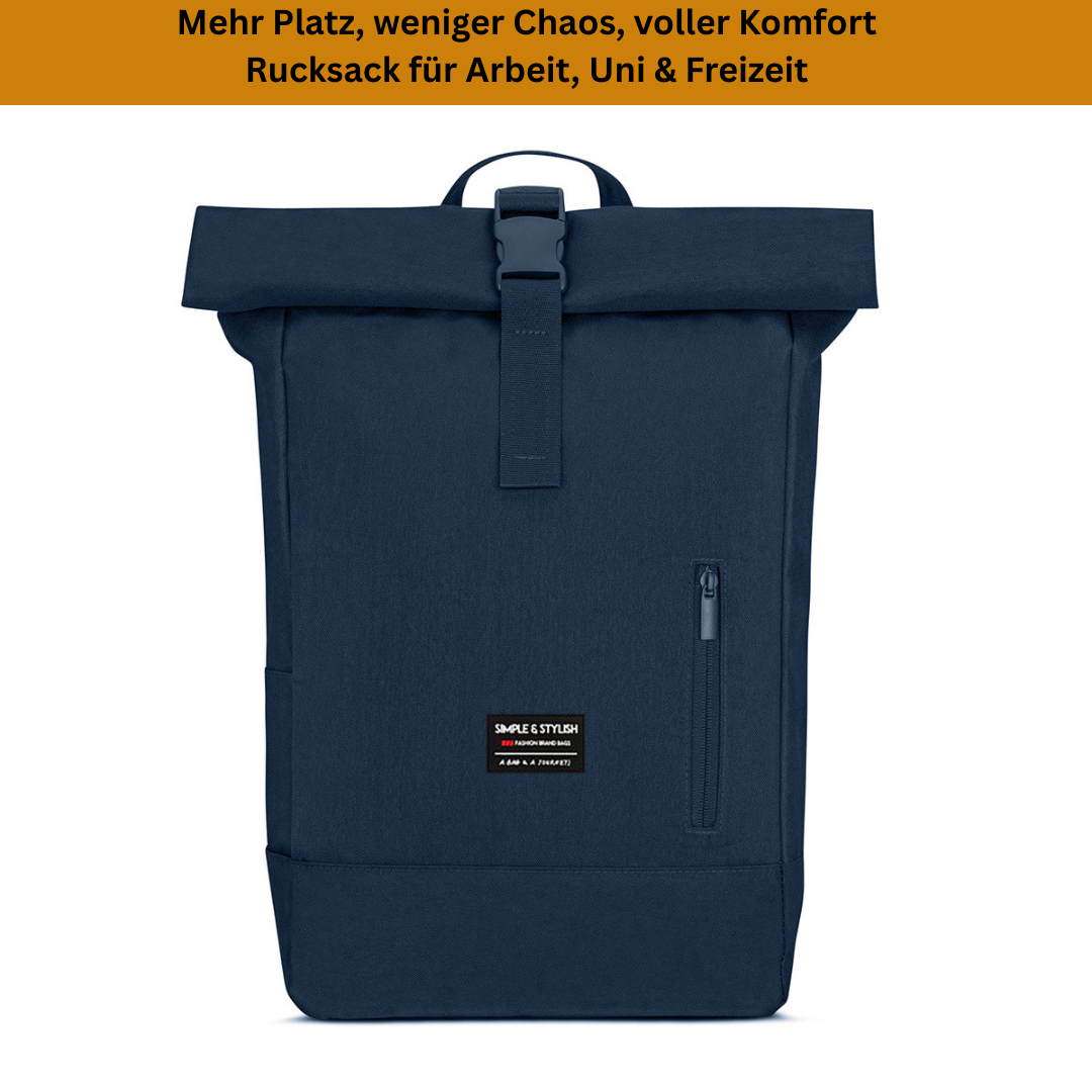 Moderner rosa Rolltop Rucksack von Lemsa-shop.com - wasserdicht und geräumig