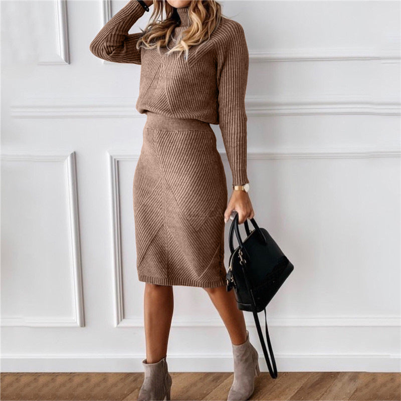 Elegantes Strickkleid für den Herbst