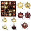 Gold -Dunkelrote festliche Weihnachtskugeln im 44 teiligen Set für den Christbaum