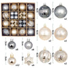 Silber -Champagner festliche Weihnachtskugeln im 44 teiligen Set für den Christbaum