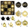 Schwarz -Goldene festliche Weihnachtskugeln im 44 teiligen Set für den Christbaum
