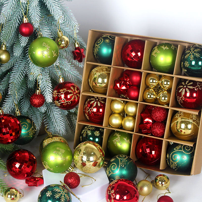 Festliche Weihnachtskugeln im Karton 44 teiligen Set für den Christbaum