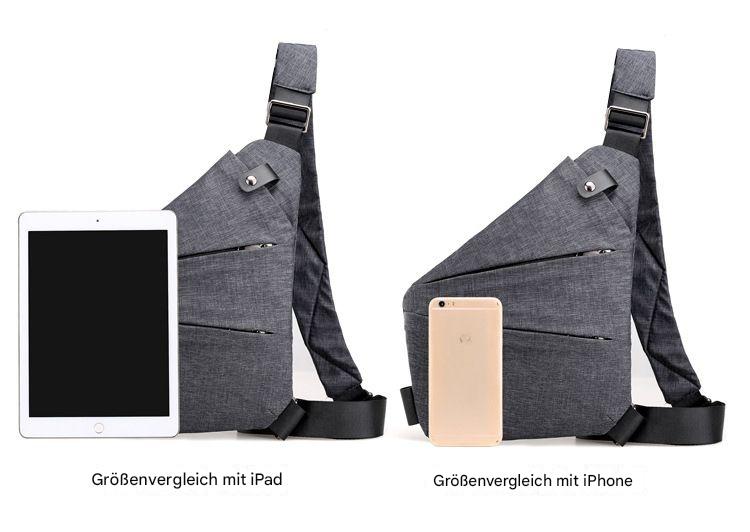 Unisex Umhängetasche Größenvergleich
